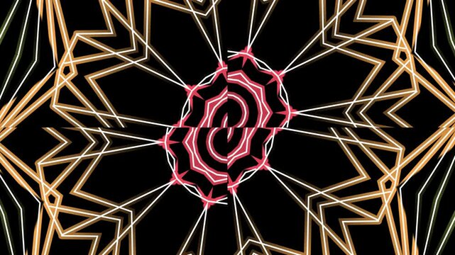 Luxurious caleidoscope circle colourful simple anda modern line art motion graphics for aesthetic intro commercial ads
