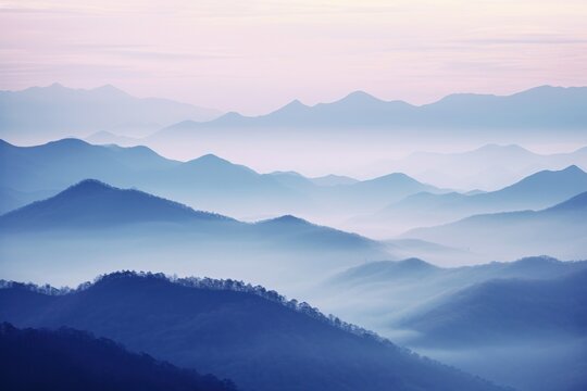 Misty mountain range colourful landscape outdoors nature.