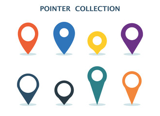 Collection of navigation pointers. Vector illustration.