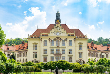 School building in Prague, art nouveau style