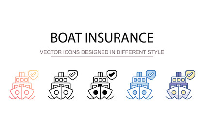 Boat Insurance icon design with white background stock illustration