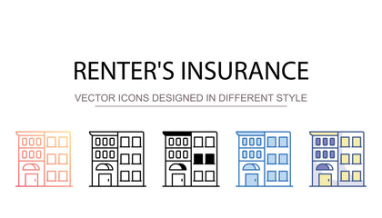 Renter's Insurance icon design with white background stock illustration