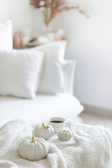 White Interior Decoration Halloween. Home Ideas