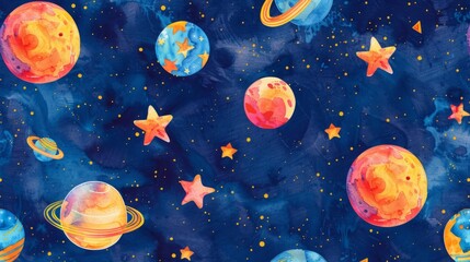 Galaxy planets background