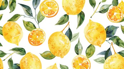 Watercolor lemon background
