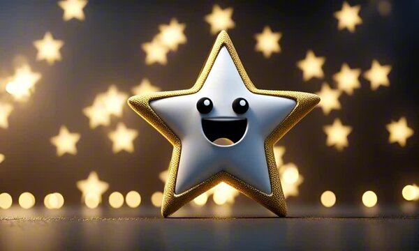 3d star cartoon character mascot digital art