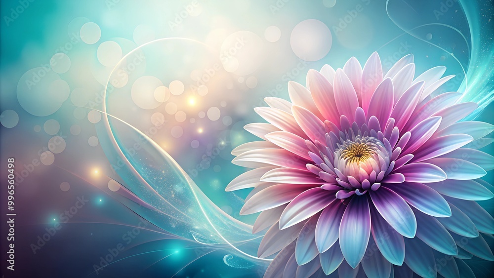 Poster abstract flower over soft gradient background with copy space poster