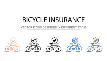 Bicycle Insurance icon design with white background stock illustration