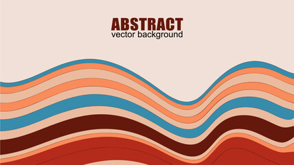 Abstract horizontal background with colorful waves in retro style. Trendy vector illustration. Template for wallpaper, banner, presentation, business card, brochure design.