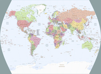 Political world map Times projection