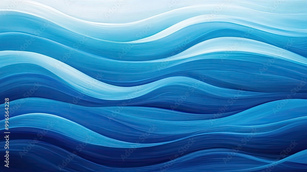 Poster a serene wave pattern in various shades of blue, creating a calming oceanic effect perfect for backg