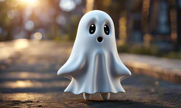 3d ghost cartoon character mascot digital art