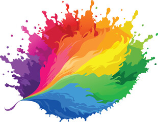 colorful splashes on white