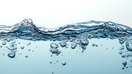 Crystal clear water with bubbles rising, creating a serene and refreshing atmosphere perfect for various creative projects.