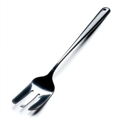 Fototapeta premium A sleek, modern stainless steel fork showcasing its elegant design. Ideal for kitchen, dining, or food-related themes in photography.