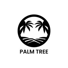palm tree logo vector icon illustration.
