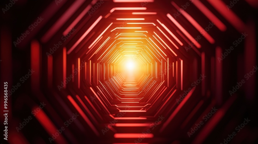Leinwandbilder abstract red hexagonal pattern with light center