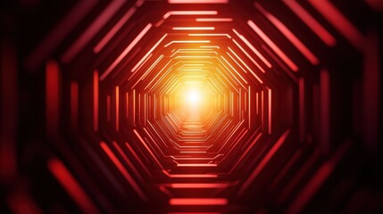 Fototapeta premium Abstract red hexagonal pattern with light center