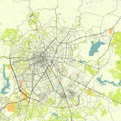 Vector city map of Curitiba, State of Parana, Brazil