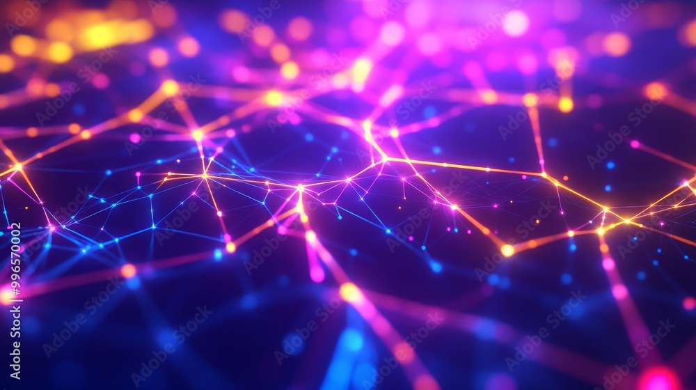 Aufkleber the concept of big data. cyberspace of the future. abstract business 3d illustration of neural cells