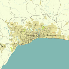Fototapeta premium Vector city map of Santo Domingo, Dominican Republic