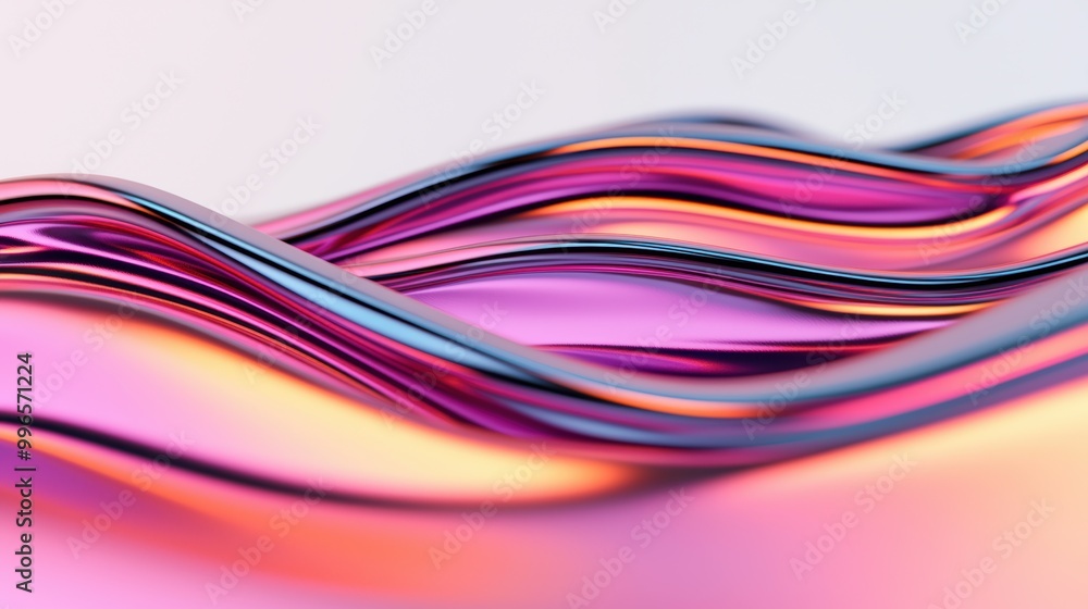 Poster colorful abstract wave design with flowing lines and gradients.