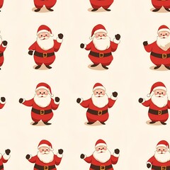 Festive Santa Claus Pattern for Christmas Celebration, Seamless Holiday Background – Perfect for Seasonal Decorations and Gift Wrapping.