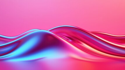 Naklejka premium Vibrant abstract waves with a gradient of pink and blue colors.