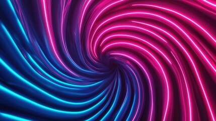 Vibrant neon swirl, abstract light patterns, pulsating colors, dynamic energy.