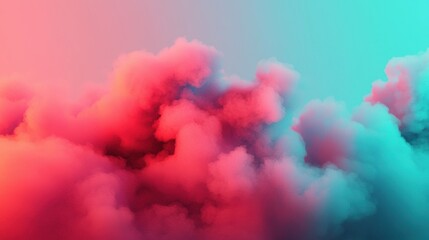 Fototapeta premium Vibrant, colorful clouds in shades of pink and blue, soft and abstract in appearance.