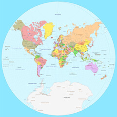 Political world map Lagrange projection
