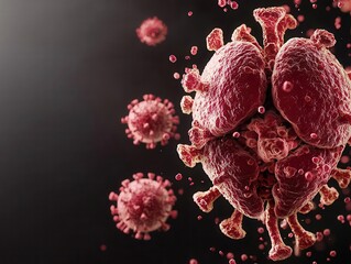 Liver affected by multiple tumors, advanced cancer stage, medical image