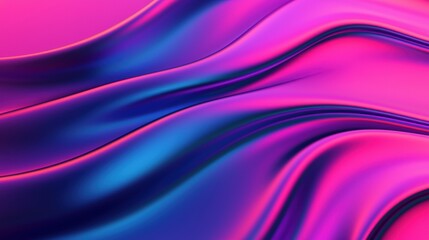 Obraz premium Colorful abstract flowing waves with gradients of pink and blue tones.