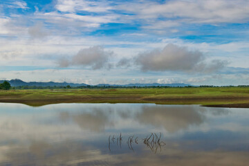 clouds over lake