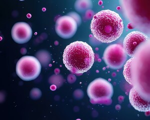 Liver cells with cancer mutations, detailed molecular illustration