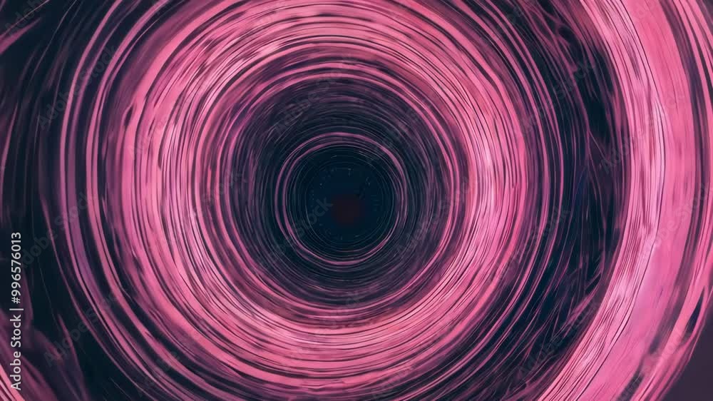 Poster an abstract swirling pink circle, creating a dynamic and vibrant visual effect with a sense of depth