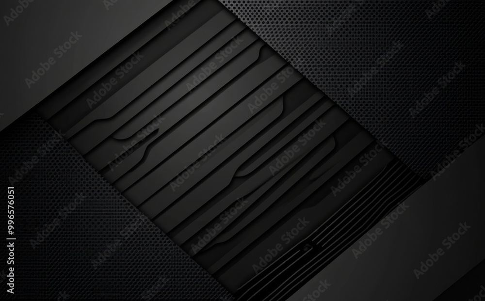Poster this corporate template with overlapped layers has a dark black material design. an abstract widescr