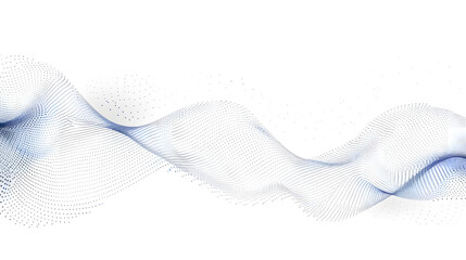 White abstract background with grey flowing particles. Digital future technology