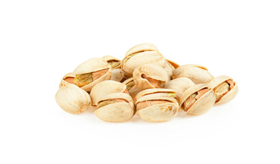 dried Pistachio on white background