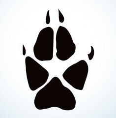 Dog foot print. Vector drawing