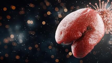 Advanced liver cancer stages, liver tissue degeneration, graphic