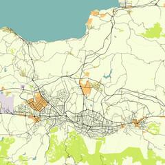 Vector city map of Bursa, Turkey
