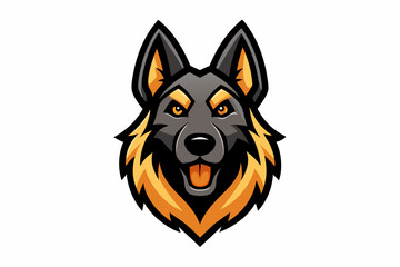 German Shepherd head mascot logo design vector