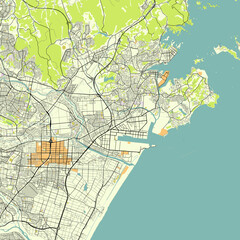 Map of Sendai, Miyagi, Japan