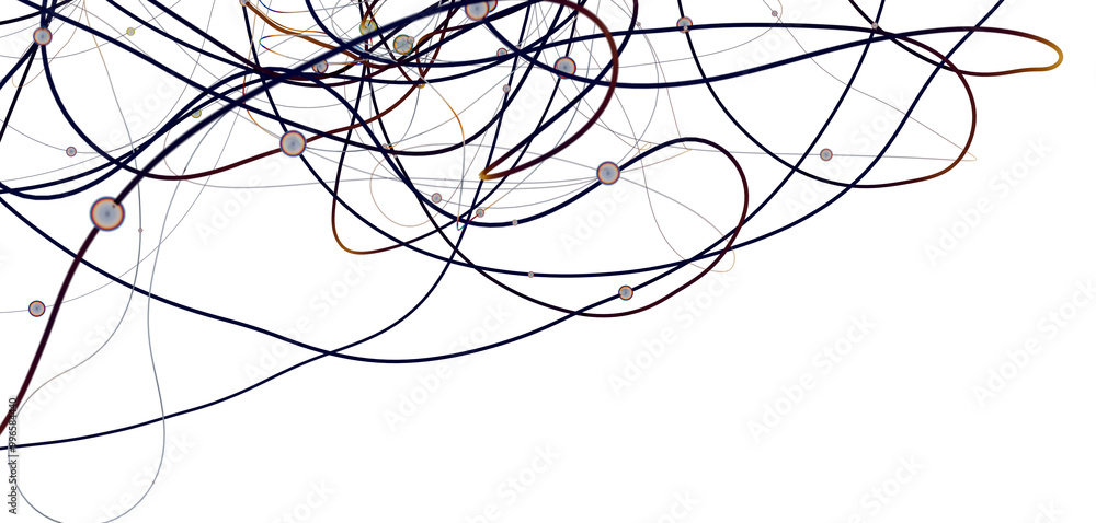 Poster falling cyber particles. big data stream. 3d
