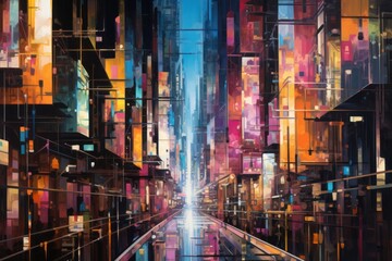 PNG Futuristic Cyberpunk Cityscape cityscape architecture futuristic.