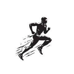 Silhouette Man running Jogging fitness
