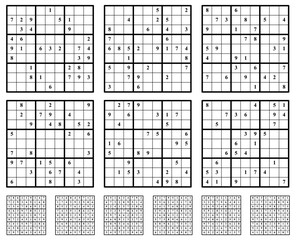 Sudoku game set with answers.