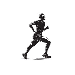 Silhouette Man running Jogging fitness