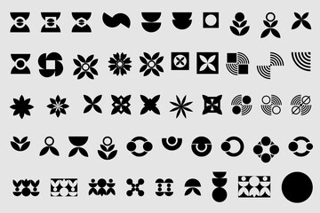 Large vector collection of geometric shapes. Trendy abstract minimalist frames, Modern abstract graphic design elements. Vector illustration